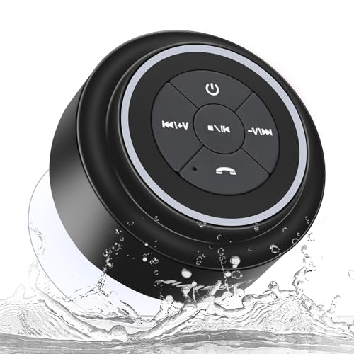 Bluetooth Shower Speaker, Portable Waterproof Wireless with Suction Cup