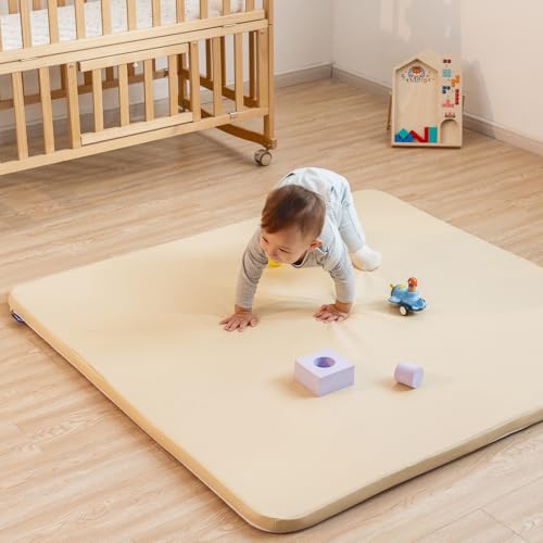 50x50 Vegan Leather Baby Play Mat, Waterproof Foam