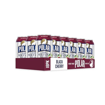 Polar Seltzer Water Black Cherry, 12 fl oz cans, 18 pack
