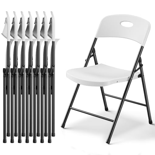 8 Pack Heavy Duty Plastic Folding Chairs