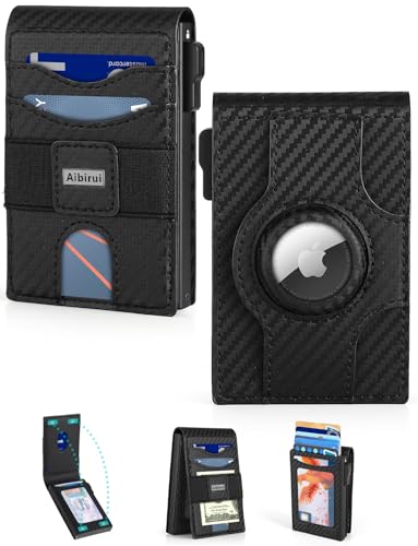 Pop Up RFID Slim Wallet with AirTag Holder