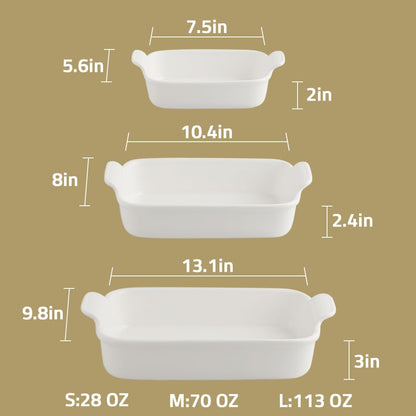 Sweejar Ceramic Baking Dish Set, 13 x 9.8 Inch