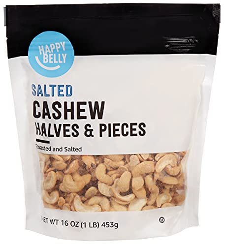 16oz Happy Belly Roasted Salted Cashew Halves Pieces