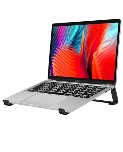 Aluminum Laptop Stand, Ergonomic Adjustable Ventilated Desk Riser