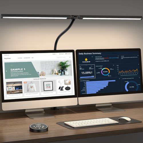 LED Clamp Desk Lamp for Dual Monitor Setup