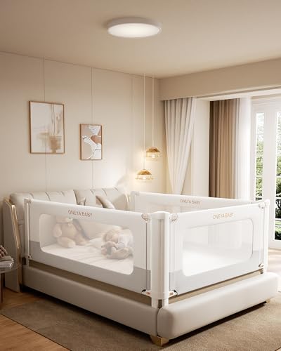 Adjustable Toddler Bed Rail Guard with Double Lock
