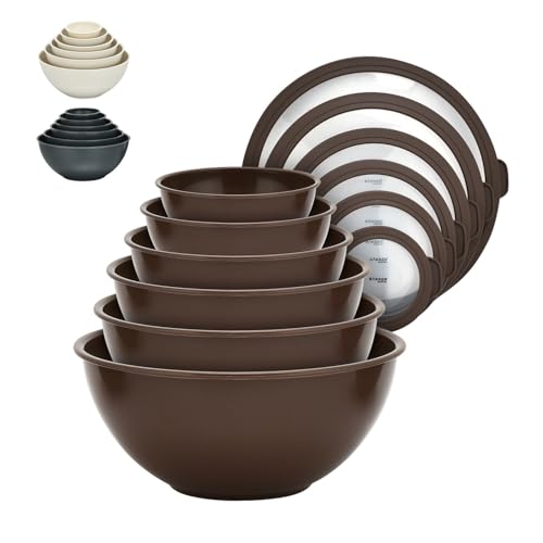 12 Piece Plastic Nesting Mixing Bowls with Lids