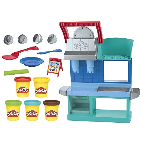 Play-Doh Kitchen Creations Busy Chef's Restaurant Playset, 2-Sided Play Kitchen Set, Preschool Cooking Toys, Kids Arts & Crafts, Ages 3+