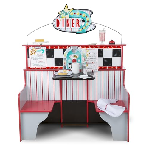Melissa & Doug Double-Sided Wooden Diner Play Kitchen