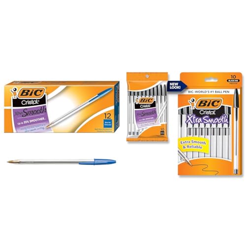 12 Pack BIC Cristal Xtra Smooth Ballpoint Pens Medium