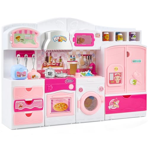 Kids Pretend Play Kitchen Set with Lights and Sounds