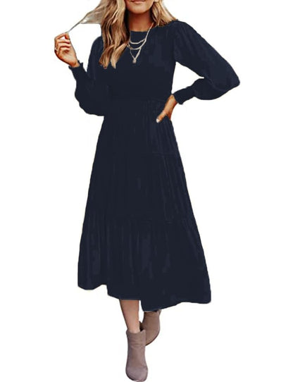 ZOOMOON Women's Casual Long Sleeve Midi Dress