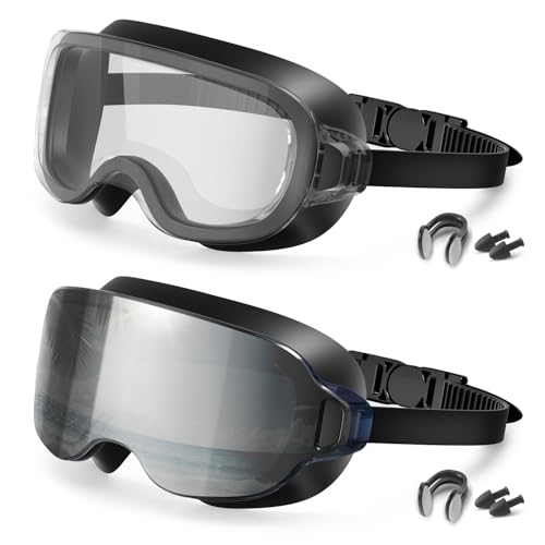 2 Pack Aegend Anti-Fog UV Protection Swim Goggles