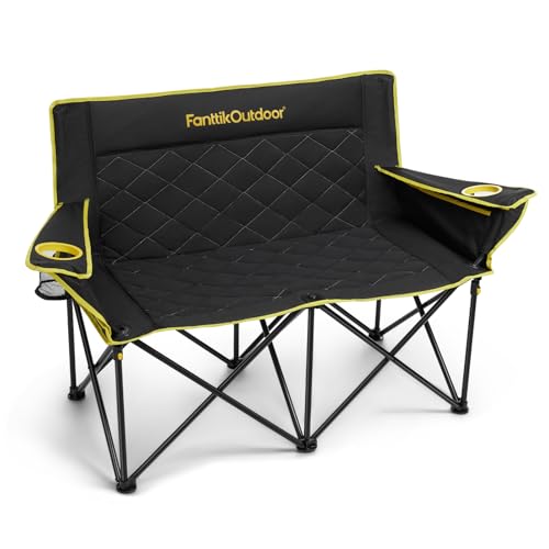 600 lb Double Folding Camping Loveseat Chair
