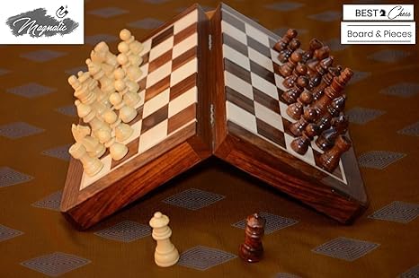 Handcrafted Rosewood Chess Set with Magnetic Pieces