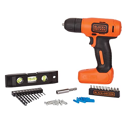 BLACK+DECKER 8V Cordless Drill Home Project Kit