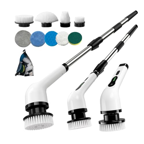 Cordless Electric Spin Scrubber with 9 Brush Heads