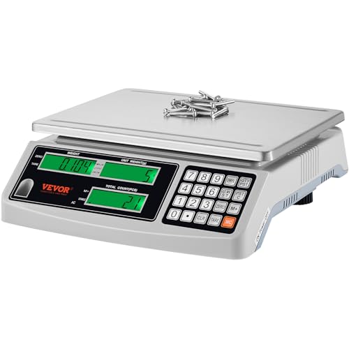 VEVOR Industrial Counting Scale, Digital Scale for Parts and Coins, Electronic Gram Scale Inventory Piece Counting Scale Kitchen Jewelry Counting Scale with 3 LCD Screens 30 kg x 1 g, g/kg/lb Units