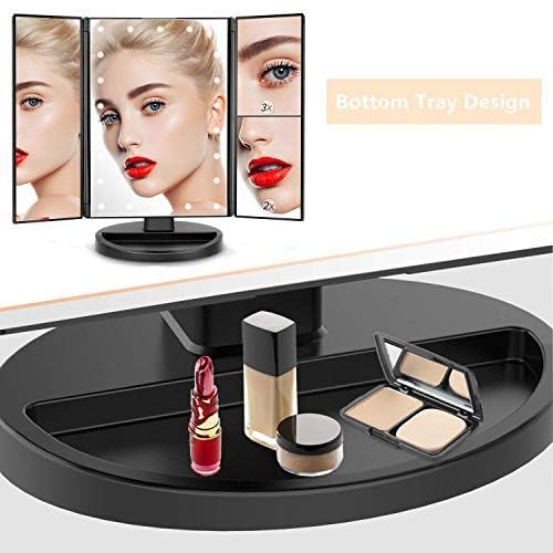 Lighted Vanity Makeup Mirror with 3X Magnification