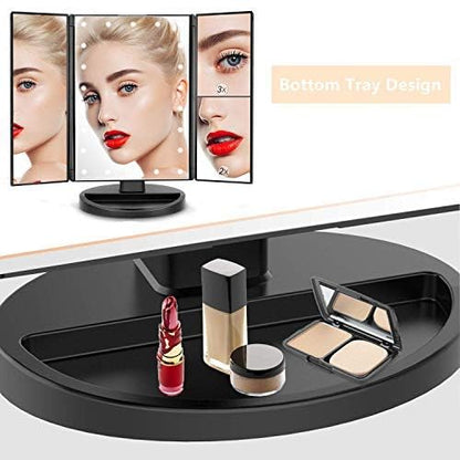 Lighted Vanity Makeup Mirror with 3X Magnification