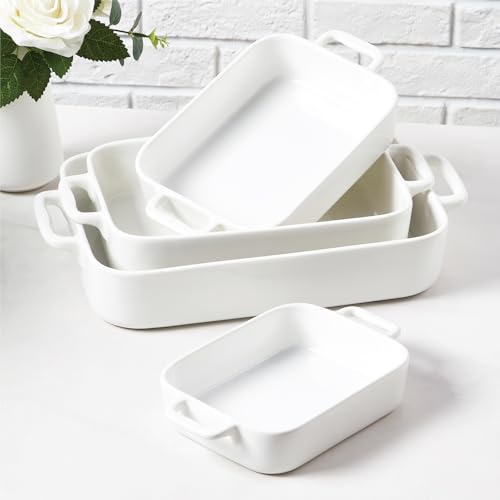 4 Piece Ceramic Baking Dish Set with Handles