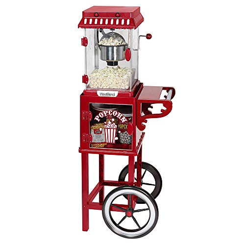 10-Cup West Bend Popcorn Machine with Cart and Kettle