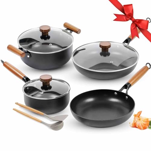 9 Piece Nonstick Induction Cookware Pots and Pans Set