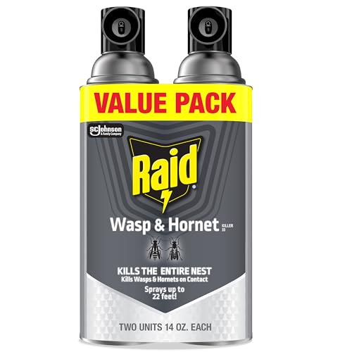Raid Wasp & Hornet Killer Bug Spray, Kills Entire Nest, 14 oz, 2 Count