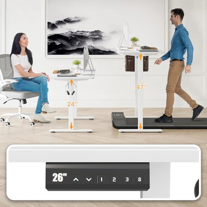 Electric Standing Desk with Memory Preset 48 x 24 Inches Sit Stand up Desk Adjustable Height Desk Home Office Computer Workstation