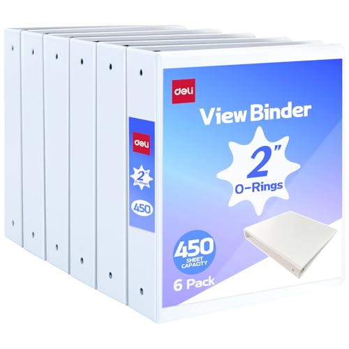 6 Pack 2-Inch 3-Ring Binders Letter Size