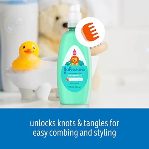Johnson's No More Tangles Toddler & Kids Detangling Spray to Unlock Knots in Hair, Hypoallergenic & Paraben-Free, No More Tears Tear-Free Formula For Wet or Dry Hair, 10 fl. oz(Pack of 3)