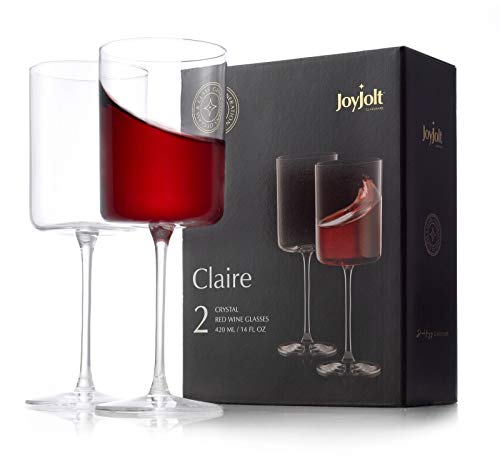 2 Pack JoyJolt 14oz Crystal Red Wine Glasses