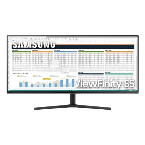 SAMSUNG 34" ViewFinity S50GC Series Ultrawide QHD Monitor, 100Hz, 5ms, HDR10, AMD FreeSync, Eye Care, Borderless Design, PIP, PBP, LS34C50DGANXZA, 2023, Black