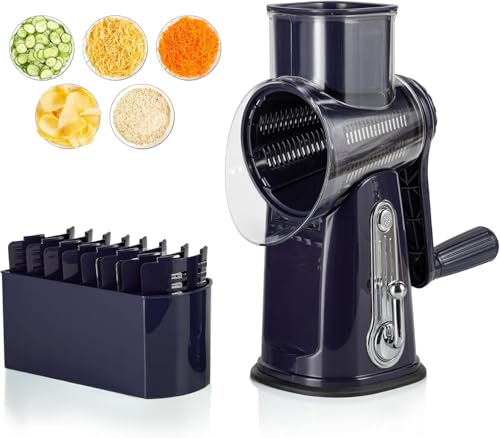 Rotary Cheese and Vegetable Grater with 5 Blades