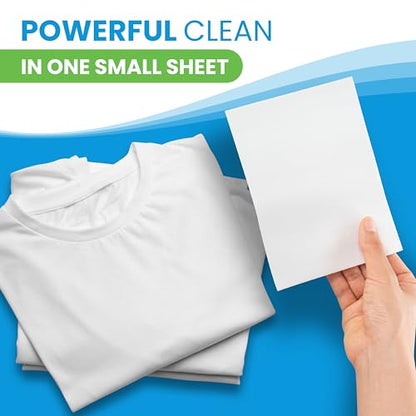 Clean Elements Laundry Detergent Sheets (100 Loads, 50 Sheet) Fragrance Free Unscented, Eco Earth Friendly Clean Breeze, Non Toxic People Safe, Washing Travel Supplies, Liquidless Pod Home Soap Washer