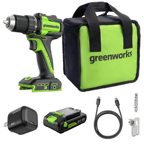 Greenworks 24V Brushless 1/2-Inch Cordless Drill Kit