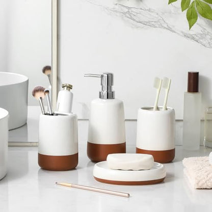 MALACASA 4-Piece Ceramic Bathroom Accessories Set