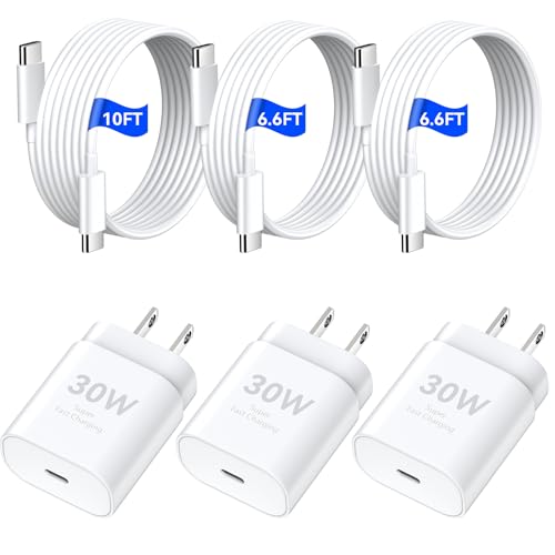 30W USB C Fast Charger with 3 Long Cables
