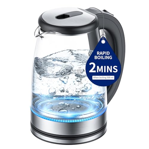 2L 1500W Glass Electric Kettle with Auto Shut-Off