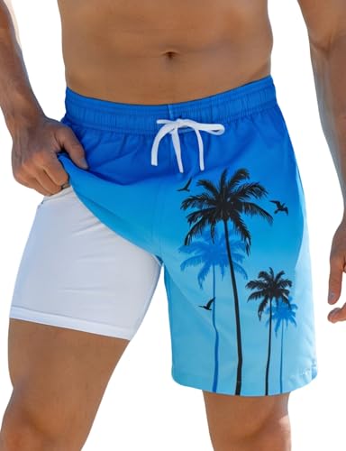 ZenGents Quick Dry Swim Trunks with Compression Liner