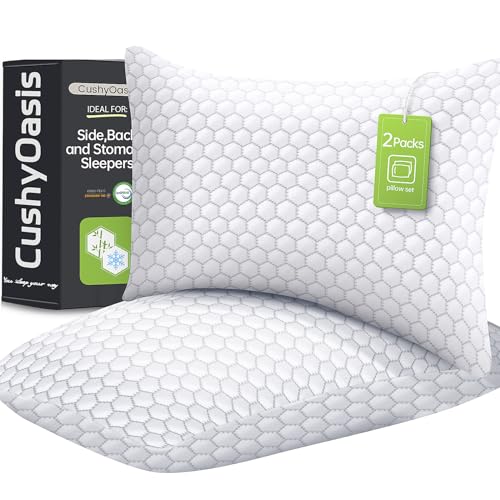2 Pack Shredded Memory Foam Adjustable Bed Pillows