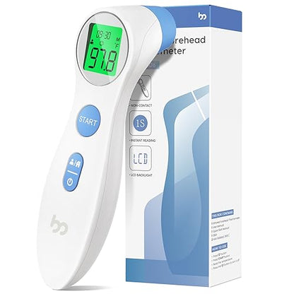 Thermometer for Adults, FSA Eligible, High Accuracy, No-Touch Digital Thermometer with Fever Alarm and Memory Function, Ideal for Babies, Kids, Home and Office Use