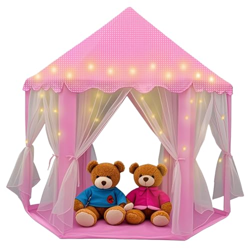 Large Kids Play Tent with Star Lights, Indoor Outdoor