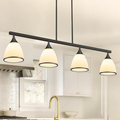 4-Light Modern Linear Kitchen Island Chandelier