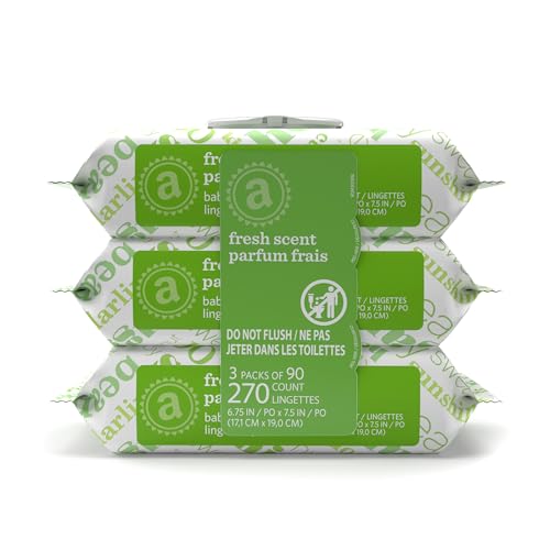 270 Count Amazon Elements Fresh Scent Baby Wipes