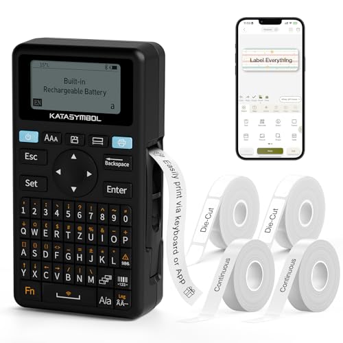 SUPVAN Bluetooth Keyboard Label Maker with 4 Tapes