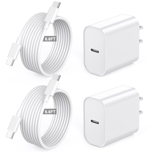 2 Pack 20W USB C Fast iPhone Charger Set