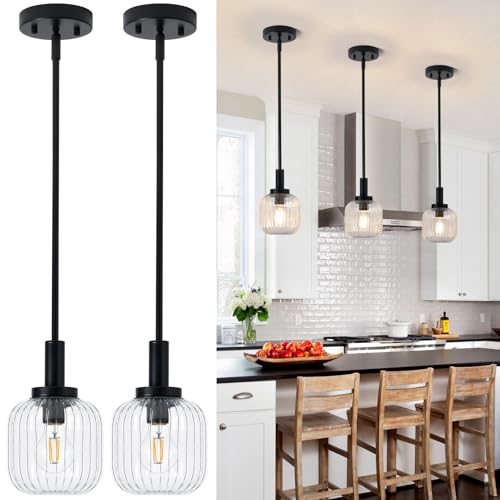 2 Pack Osimir Modern Glass Pendant Lights