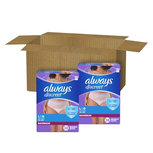 Always Discreet 76 Count Incontinence Underwear for Women
