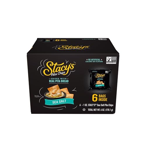 6 Pack Stacy's Sea Salt Pita Chips 1 Oz
